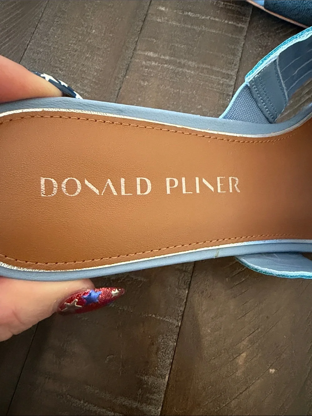 Donald J. Pliner Silver Metallic Crisscross Slide Mules